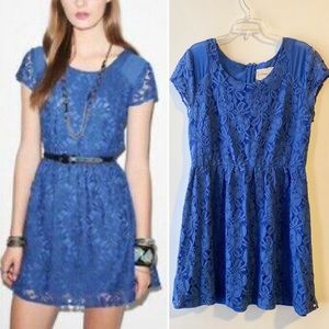 Urban Outfitters Coincidence & Chance Blue Lace Revel Dress